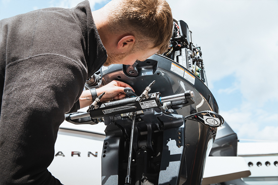 Boat engine servicing